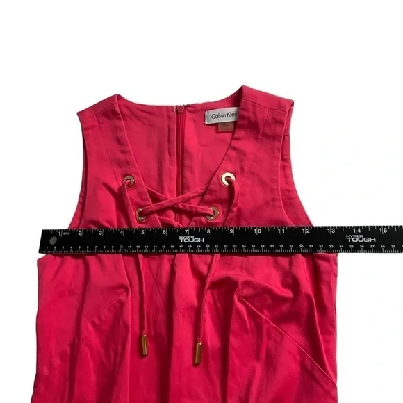 Calvin Klein CK Pink Midi Sleeveless Dress Size 0 P - Picture 4 of 10